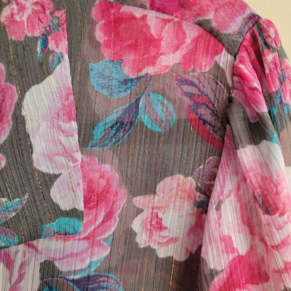 torrid Pink Floral Midi Dress with Blue Accents - Picture 3 of 14